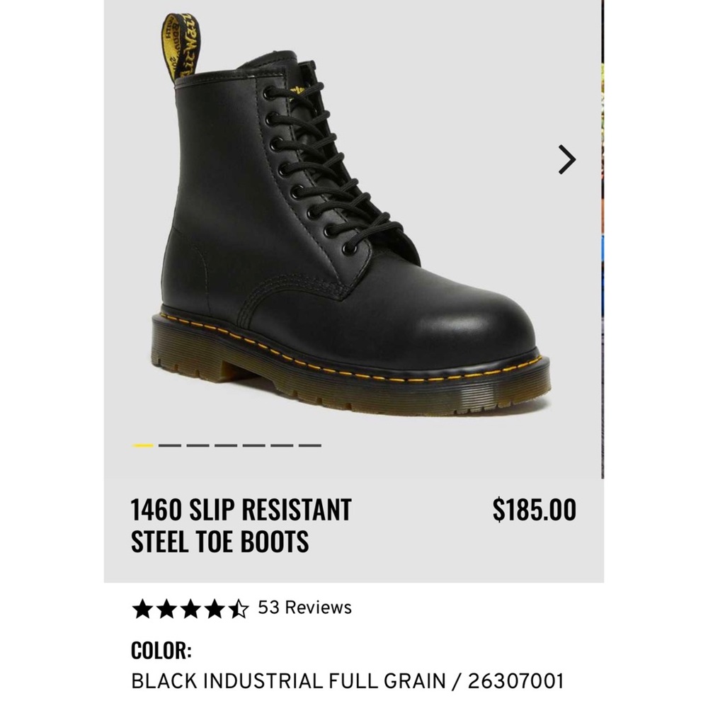 Dr. Marten’s 1460 - doc marten’s steel toe slip resistant work boot never worn
